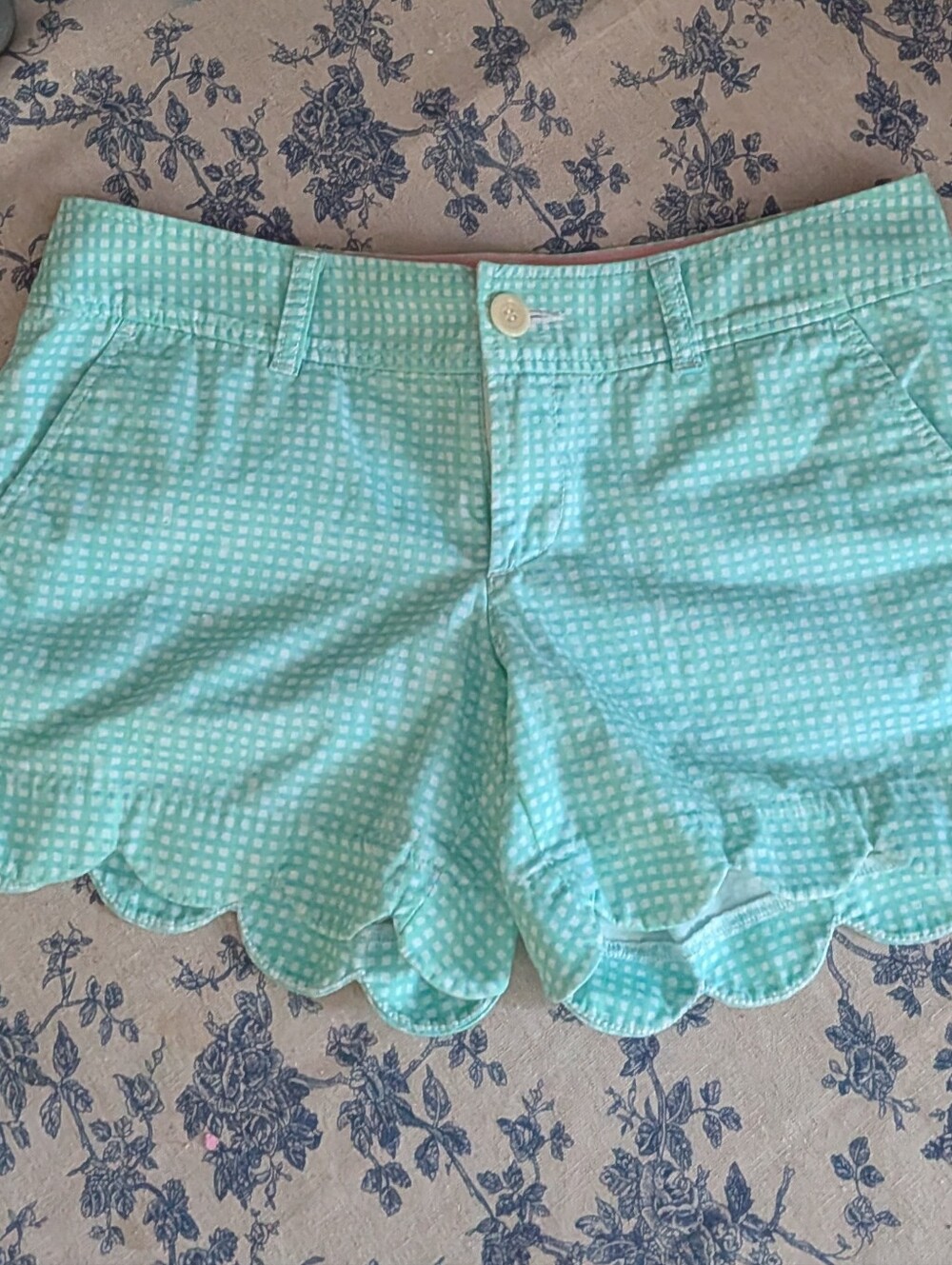 Women's Lilly Politzer Buttercup Mint Checkered Shorts